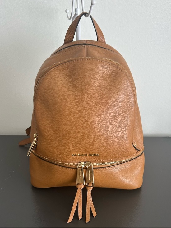 Michael Kors Brown Pebbled Leather Backpack Gold Hardware main image 8